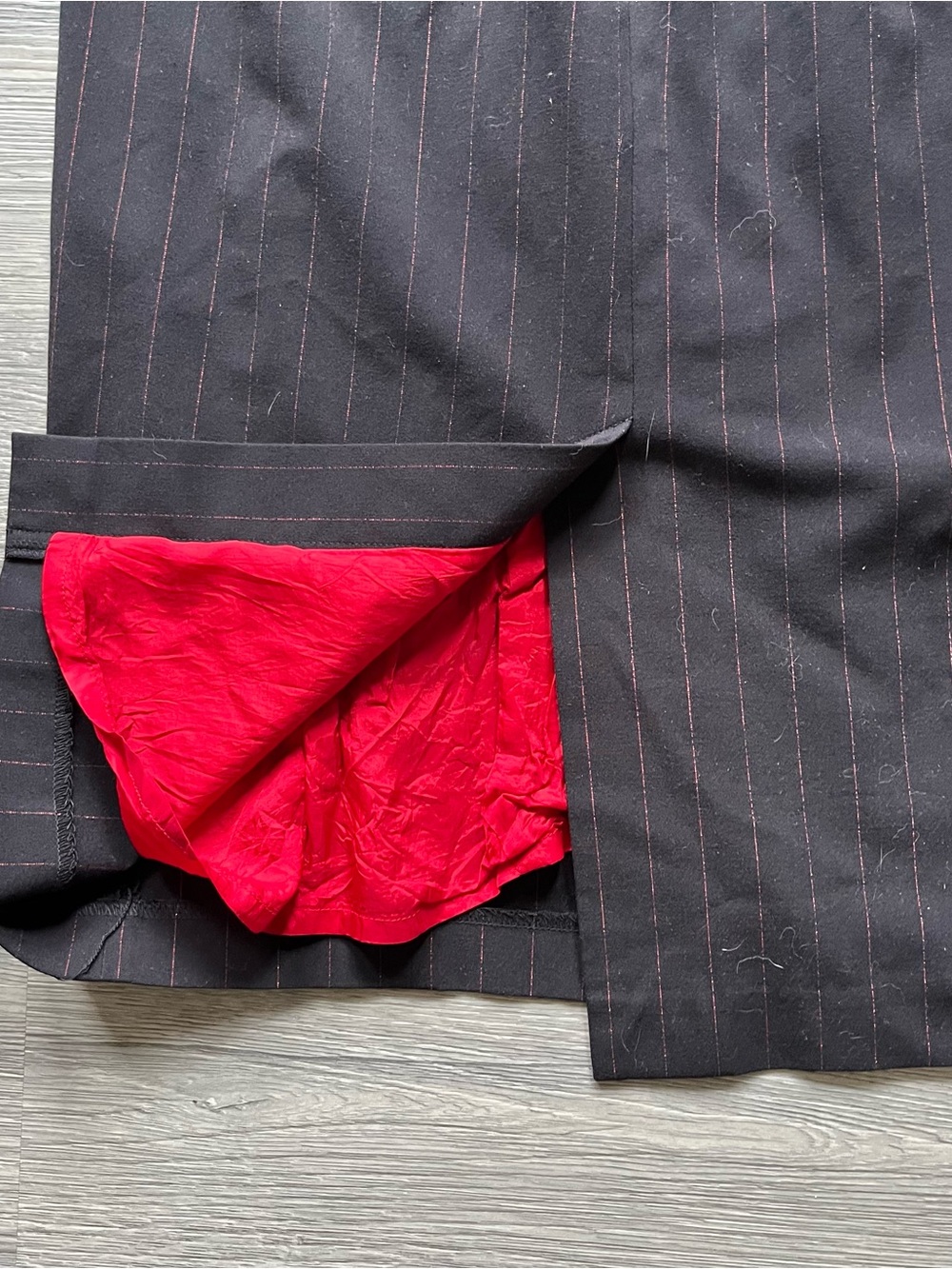 Y2K Black & Red Pinstripe Strapless Mini Dress - Picture 6 of 6